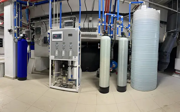Water purification system for a private house