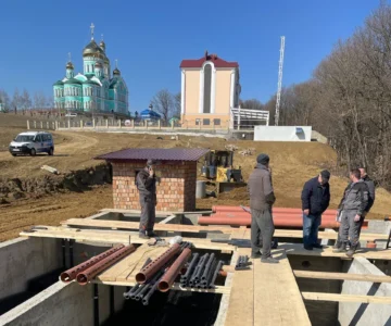 Свято-Вознесенський чоловічий монастир, село Банчени, Чернівецька область. Будівництво станції очищення стоків.
