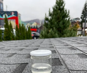 Вода після нашої станції очищення стічних вод ПЛАТОН-30. Готель «Рібас».